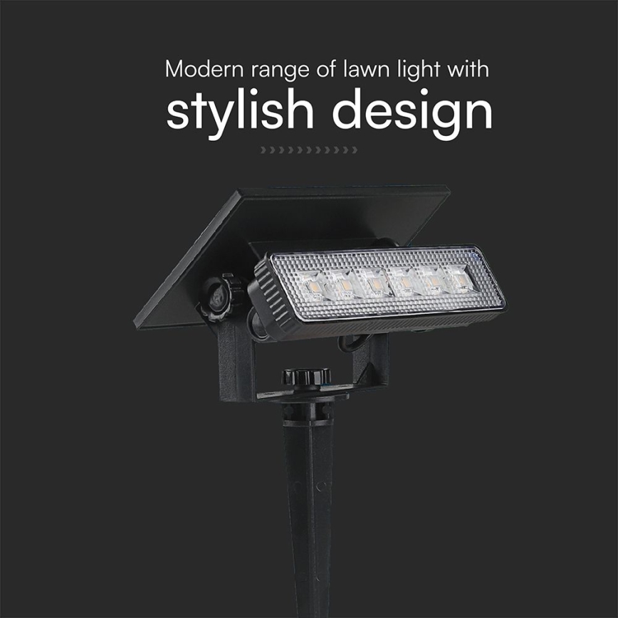 Iluminação solar LED LED/0,9W/3,7V 3000K IP65 preto
