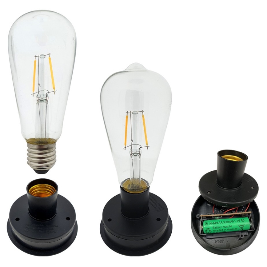 Iluminação solar LED LORETA 1xE27/1,2V IP44
