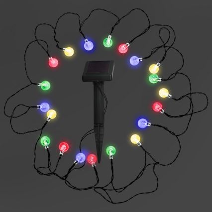 Iluminação solar LED RGB 20xLED/1,2V 300 mAh IP44