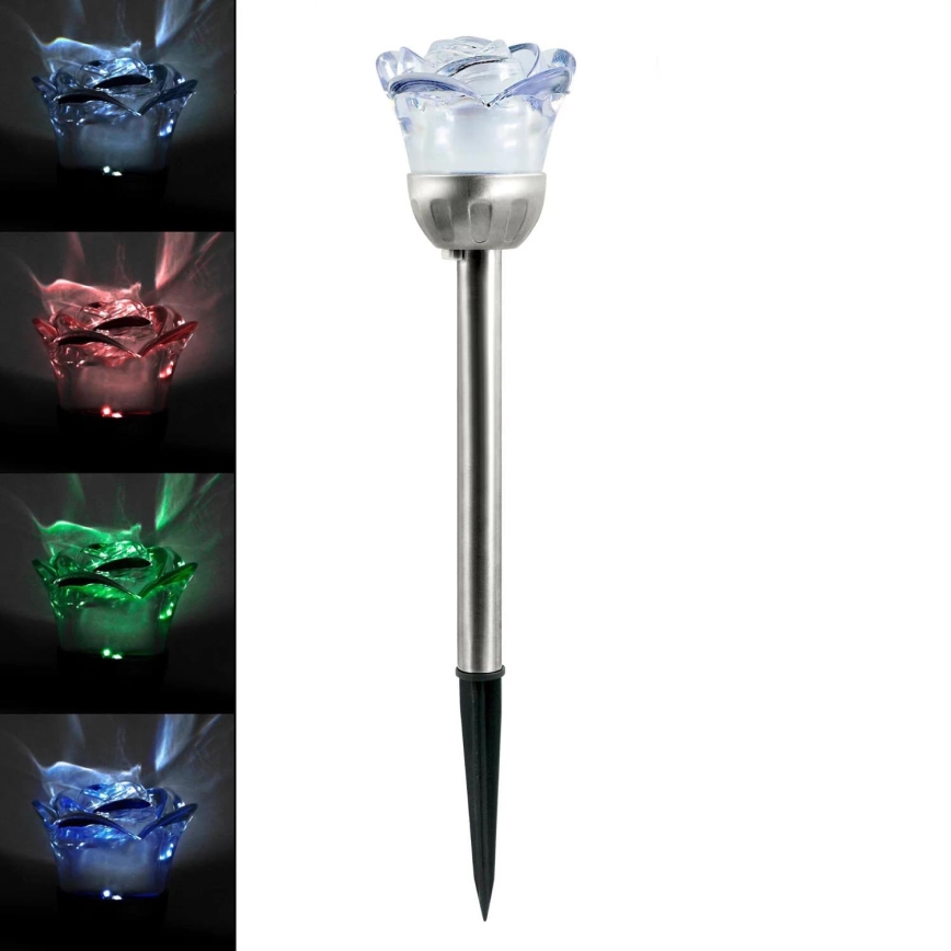 Iluminação solar LED RGB ROSE LED/1,2V IP44