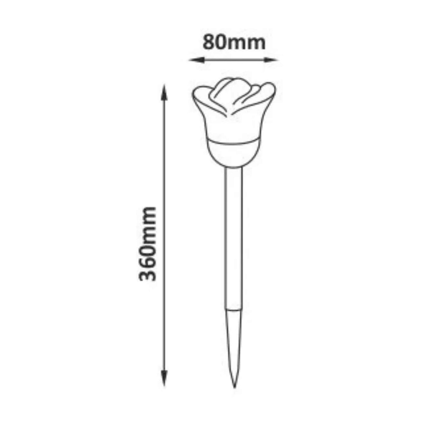 Iluminação solar LED RGB ROSE LED/1,2V IP44