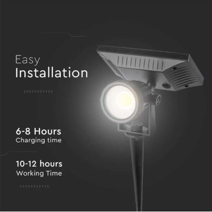 Iluminação solar LED SPIKE LED/2W/5,5V IP65 3000K