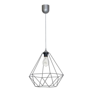 Iluminação suspensa BASKET 1xE27/60W/230V cinzenta