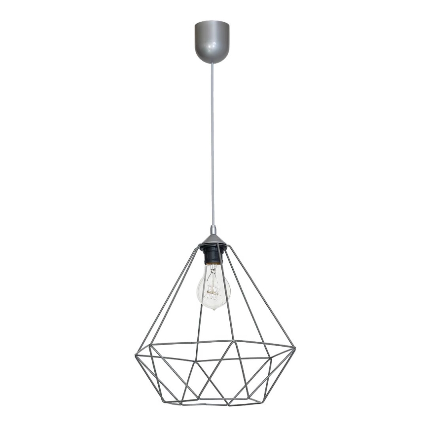Iluminação suspensa BASKET 1xE27/60W/230V cinzenta