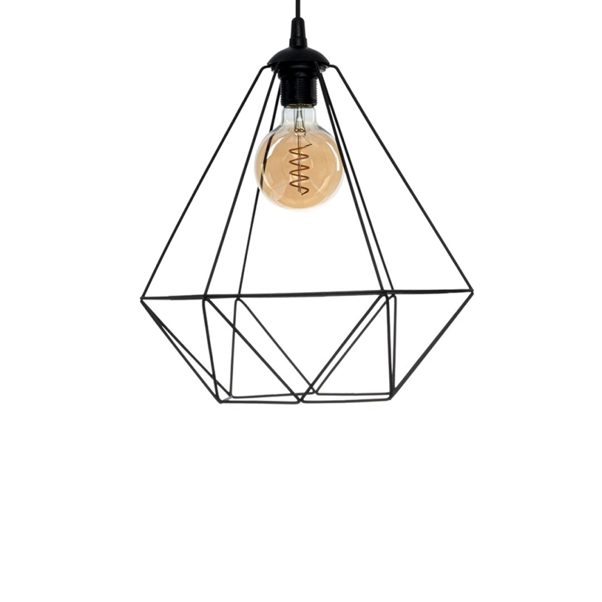 Iluminação suspensa BASKET 1xE27/60W/230V preta