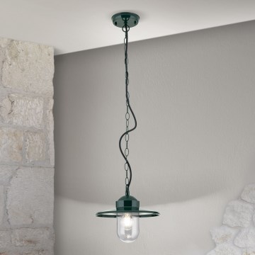 Iluminação suspensa exterior EDWARD 1xE27/60W/230V IP44 verde