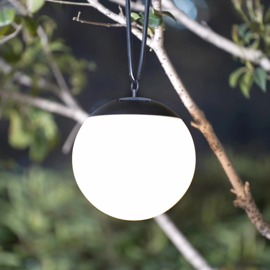 Iluminação suspensa LED solar KIARA LED/1,2V 600 mAh IP44 preto