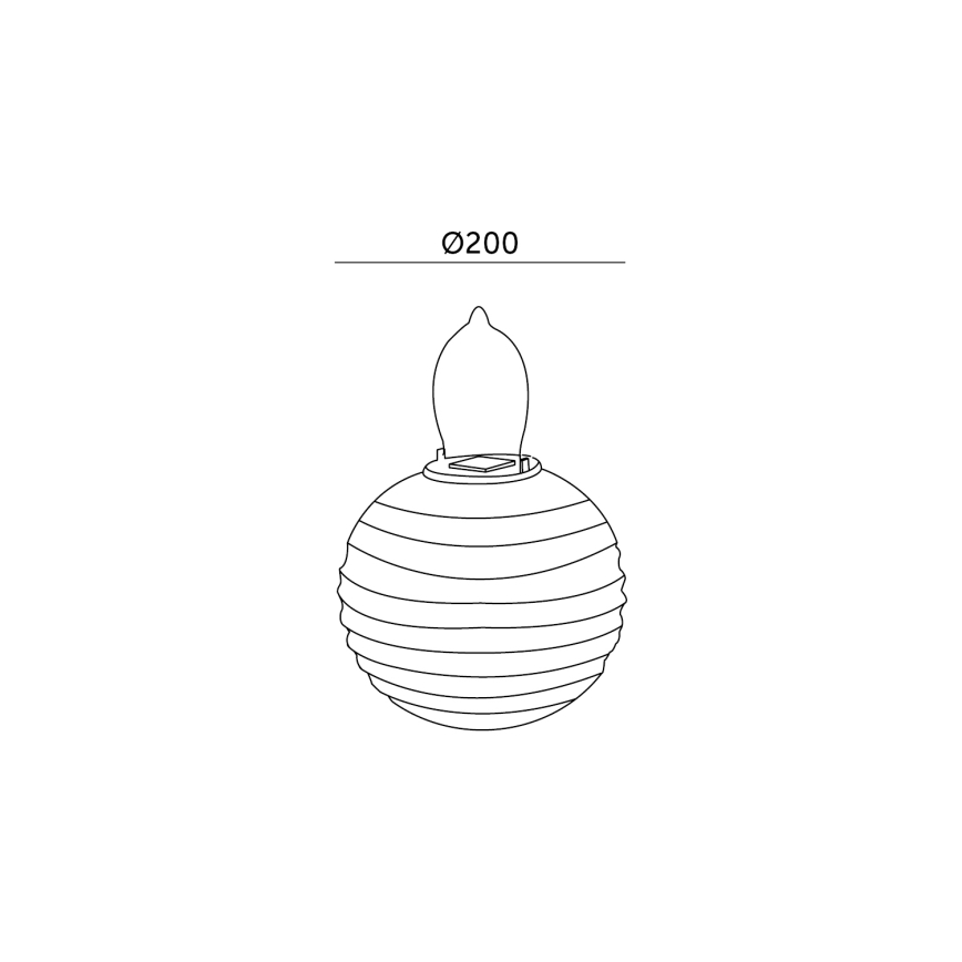 Iluminação suspensa LED solar LED/0,02W/1,2V 3000K IP44 1xAAA 100 mAh