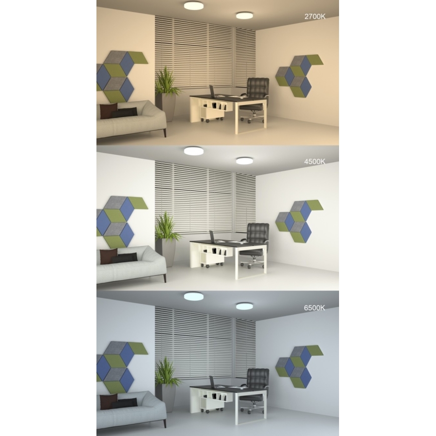 Luz de teto fosca LED com controlo remoto LED/42W/230V 40 cm