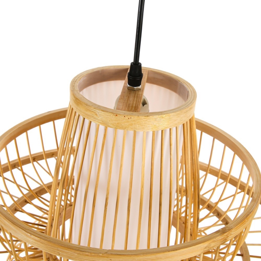 Candeeiro suspenso PINCHOS 1xE27/40W/230V diâmetro 45 cm bambu