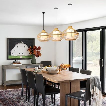 Candeeiro suspenso PINCHOS 1xE27/40W/230V diâmetro 40 cm bambu