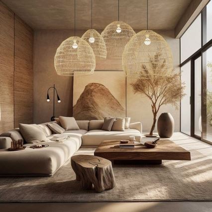 Lustre suspenso por cabo BOHO DELICADO 1xE27/40W/230V Ø 60 cm