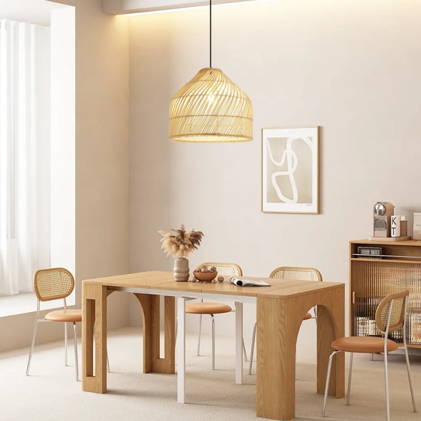 Candeeiro suspenso PELO 1xE27/40W/230V diâmetro 40 cm vime