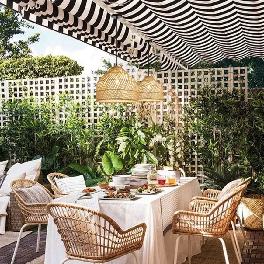 Candeeiro suspenso PELO 1xE27/40W/230V diâmetro 40 cm vime
