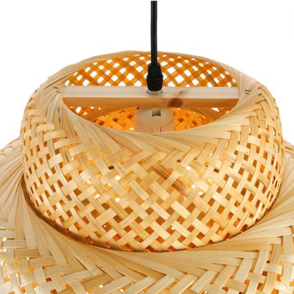 Candeeiro suspenso HILO 1xE27/40W/230V diâmetro 38 cm bambu