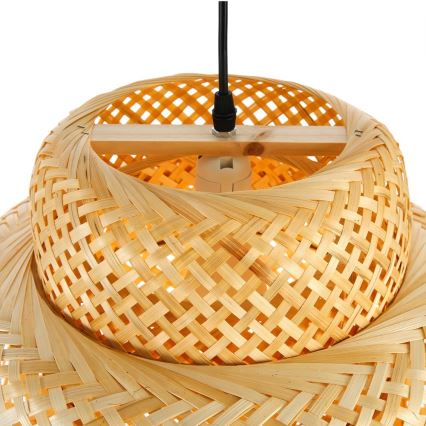 Candeeiro suspenso HILO 1xE27/40W/230V diâmetro 47 cm bambu