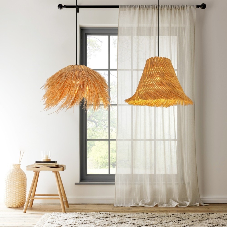 Candeeiro suspenso NATURALEZA 1xE27/40W/230V diâmetro 55 cm vime