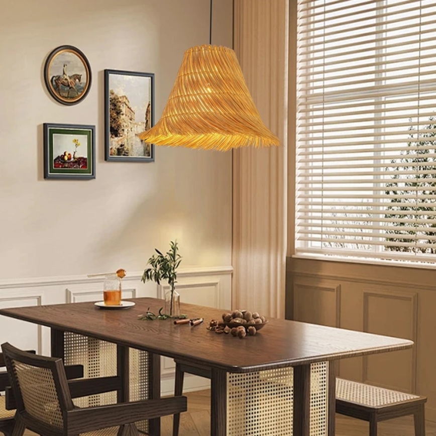 Candeeiro suspenso NATURALEZA 1xE27/40W/230V diâmetro 45 cm vime