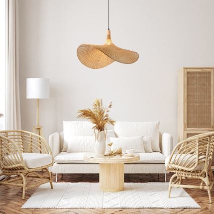 Immax 08290L - Candeeiro suspenso SOMBRERO 1xE27/40W/230V diâmetro 80 cm vime