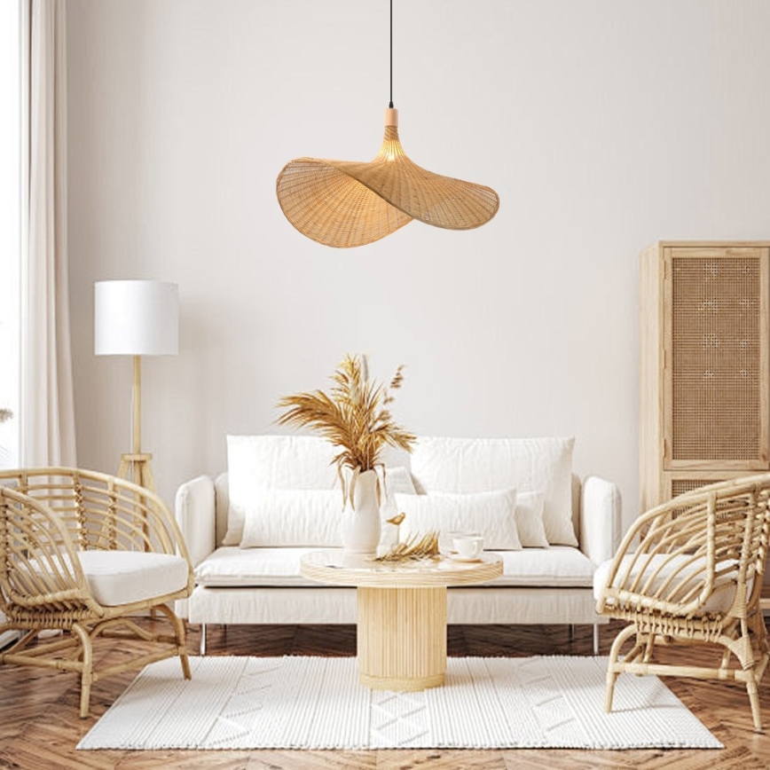 Immax 08290L - Candeeiro suspenso SOMBRERO 1xE27/40W/230V diâmetro 80 cm vime