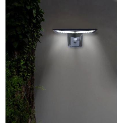 Iluminação solar de parede LED com sensor LED/2,6W/5,5V IP65 1800 mAh preto