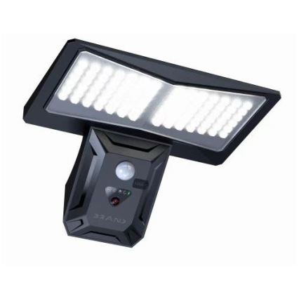 Iluminação solar de parede LED com sensor LED/2,6W/5,5V IP65 1800 mAh preto
