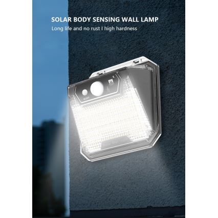 Iluminação solar de parede LED com sensor LED/3W/5,5V IP65