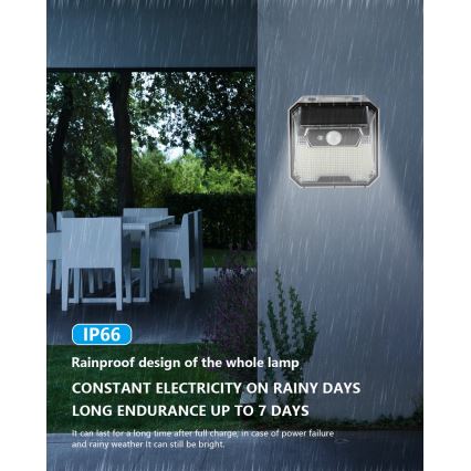 Iluminação solar de parede LED com sensor LED/3W/5,5V IP65