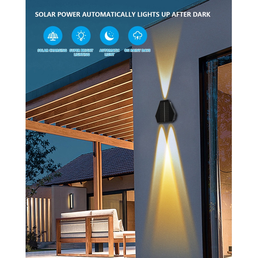 Iluminação solar de parede LED com sensor LED/2W/5V IP54