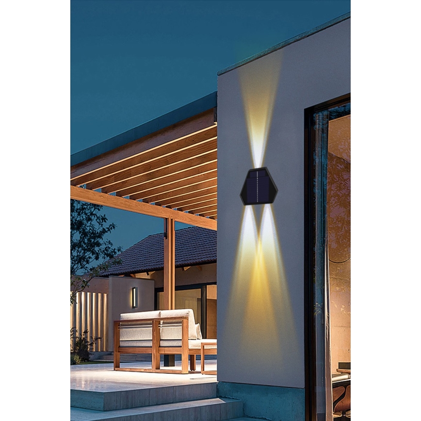 Luminária de parede solar LED com sensor LED/2W/5V IP54 1300 mAh