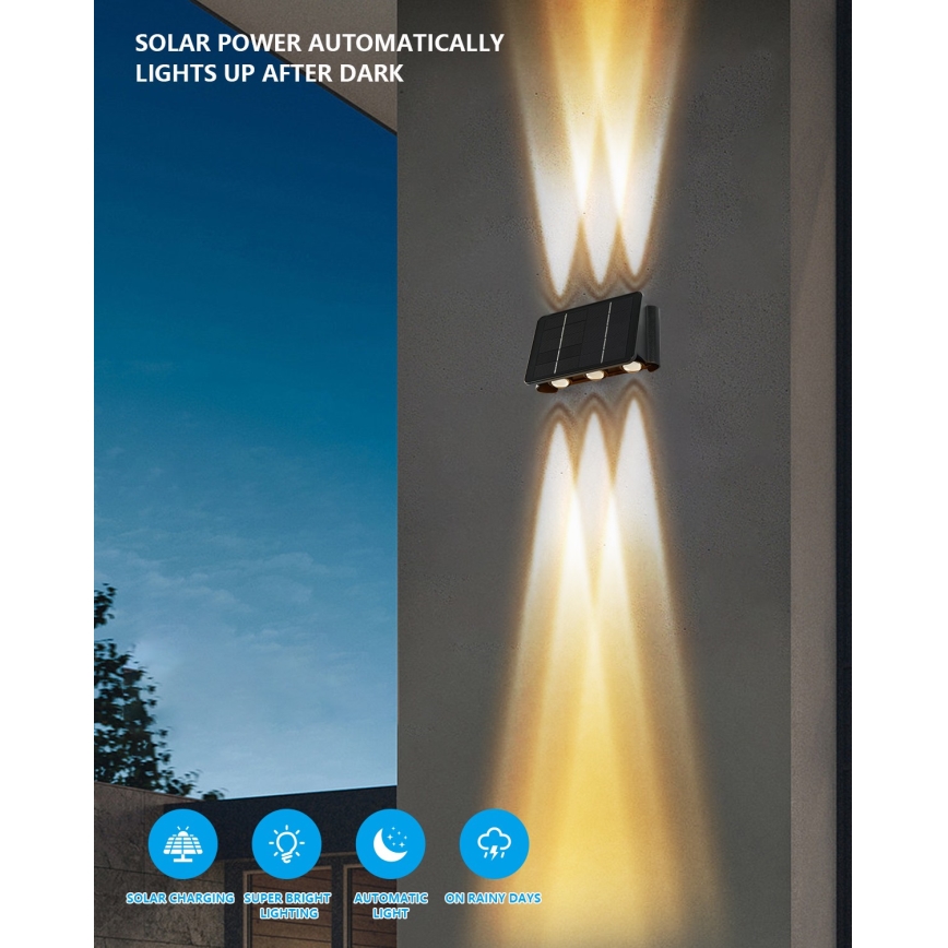 Iluminação solar de parede LED com sensor LED/2W/5V IP54