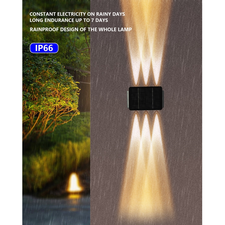 Iluminação solar de parede LED com sensor LED/2W/5V IP54