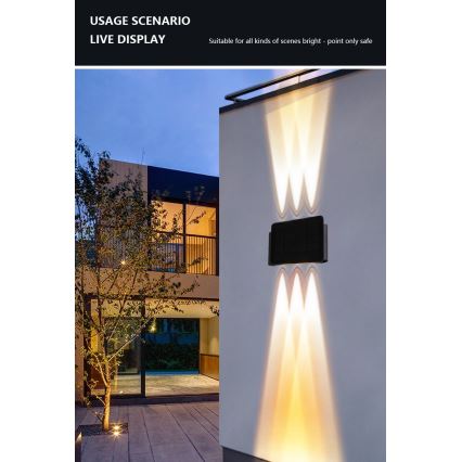 Iluminação solar de parede LED com sensor LED/2W/5V IP54