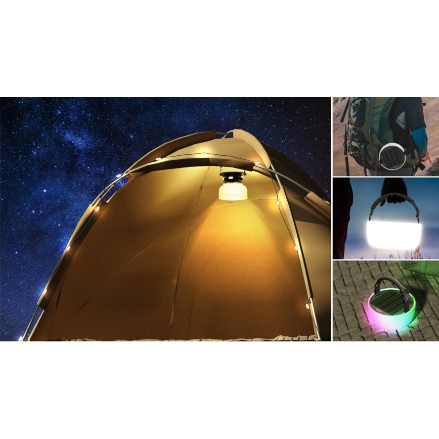 LED RGB Portátil solar rechargeable candeeiro com uma LED corrente LED/10W/5V 3600 mAh IP65