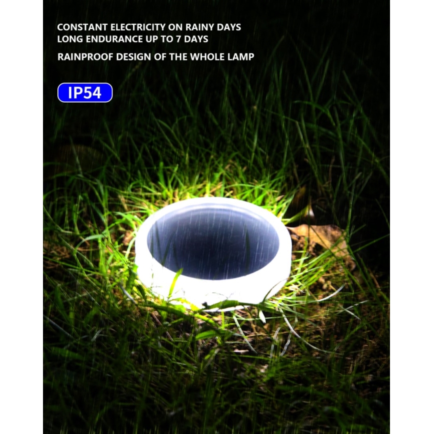 Iluminação solar exterior LED com sensor LED/0,4W/3,2V IP54 500 mAh