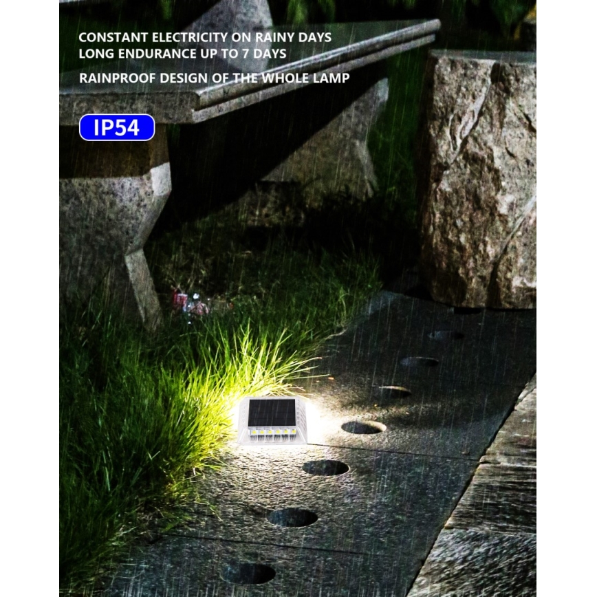 Iluminação solar exterior LED com sensor LED/0,03W/1,2V IP54 800 mAh
