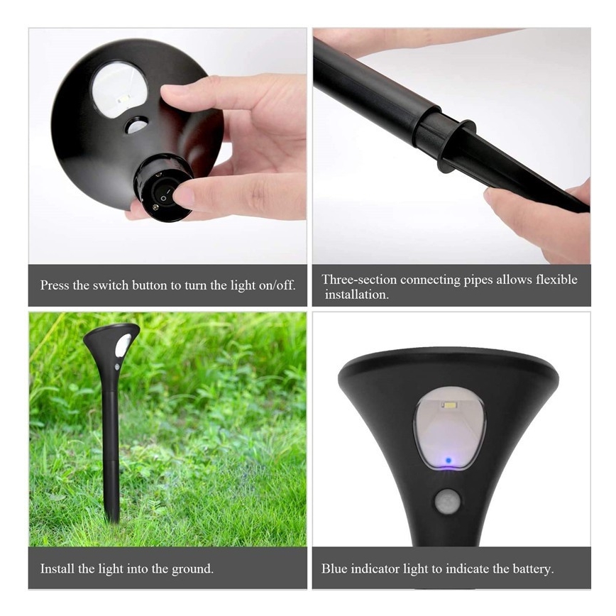 Candeeiro solar LED com sensor LED/1W/3,7V 6000K IP65