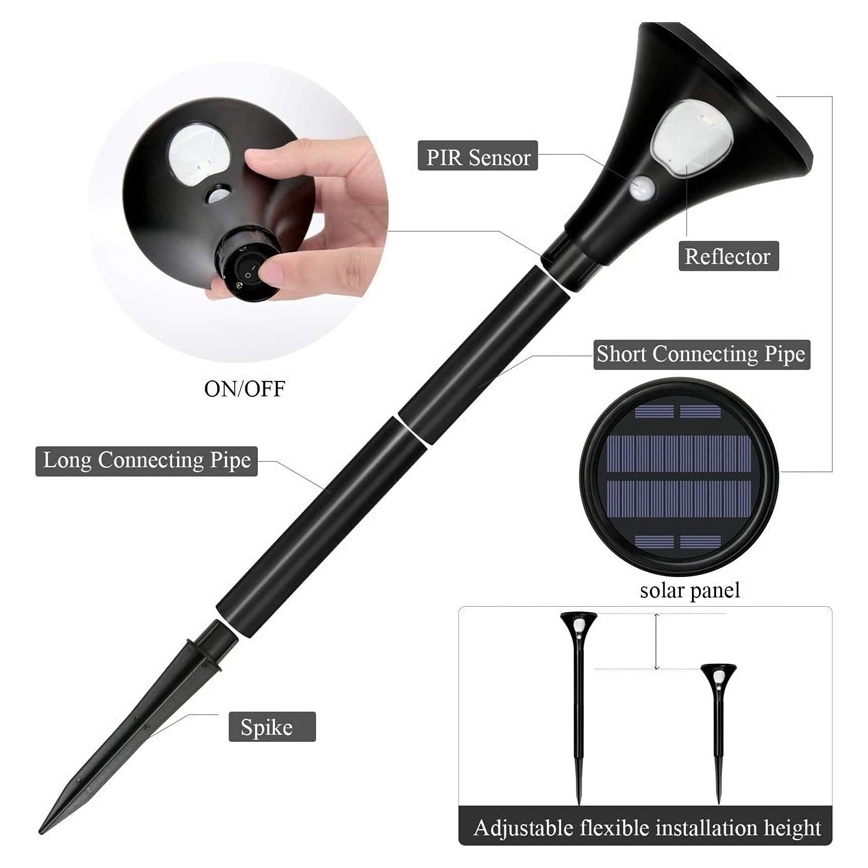 Candeeiro solar LED com sensor LED/1W/3,7V 6000K IP65