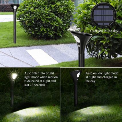 Lâmpada Solar LED com sensor LED/1W/3,7V 6000K IP65 1500 mAh