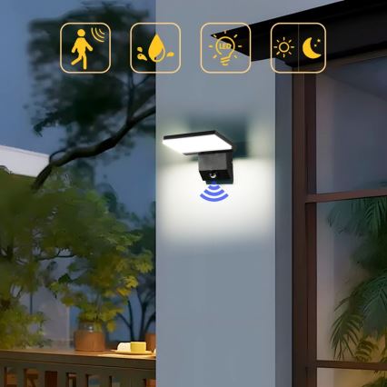 Aplique de parede exterior LED com sensor MODERN LED/18W/230V IP65