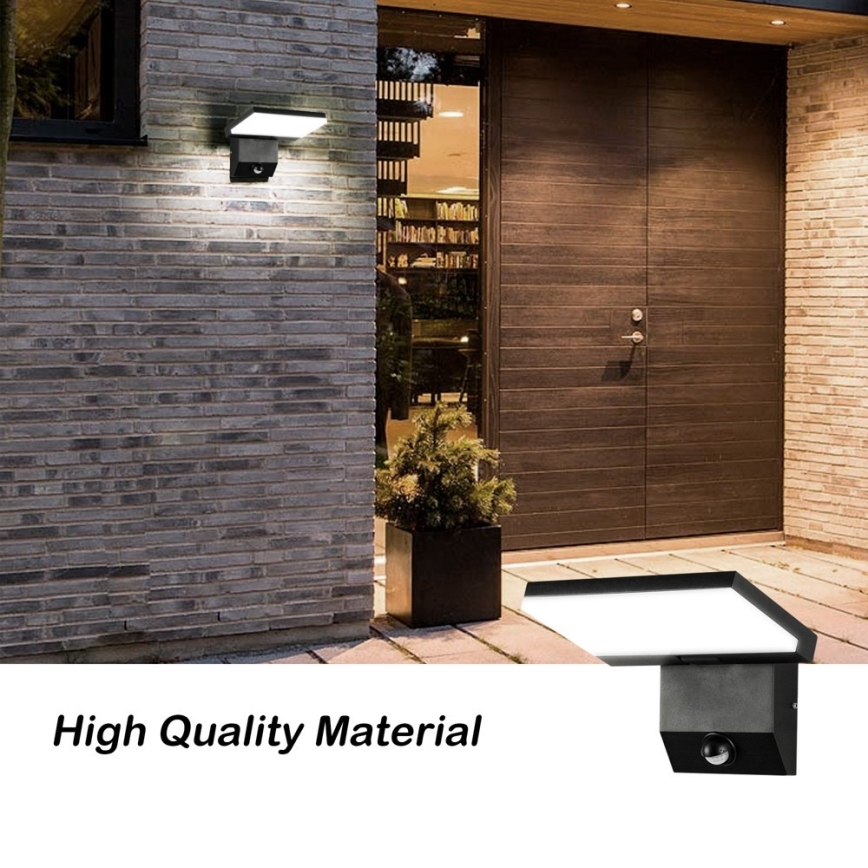 Aplique de parede exterior LED com sensor MODERN LED/18W/230V IP65