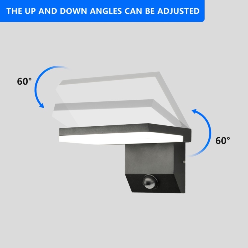 Aplique de parede exterior LED com sensor MODERN LED/18W/230V IP65