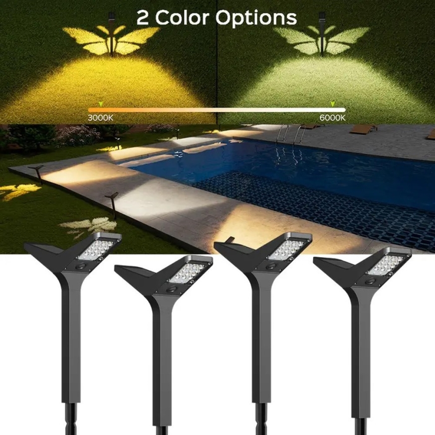 Lâmpada solar LED com sensor SUN BUTTERFLY LED/1,5W/3,7V 3000/6000K IP65 1500 mAh