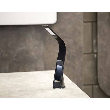 LED Candeeiro de mesa com visor LEATHER LED/7W/230V preto antigo