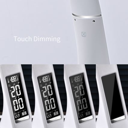 LED Candeeiro de mesa com visor LEATHER LED/7W/230V branco
