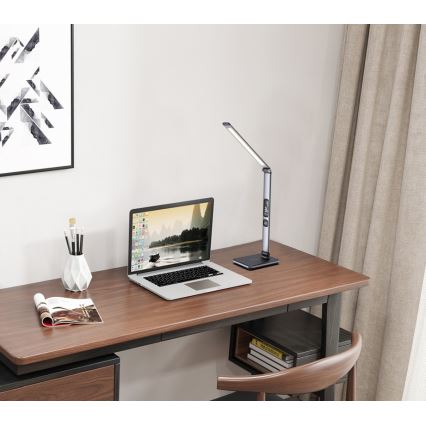 Candeeiro de mesa LED com regulação LED/8,5W/230V com carregamento sem fios