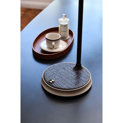 Candeeiro de mesa LED com regulação e carregamento sem fios FINCH LED/9W/12/230V castanho/dourada