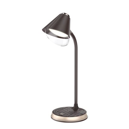 Candeeiro de mesa LED com regulação e carregamento sem fios FINCH LED/9W/12/230V castanho/dourada