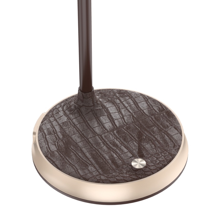 Candeeiro de mesa LED com regulação e carregamento sem fios FINCH LED/9W/12/230V castanho/dourada