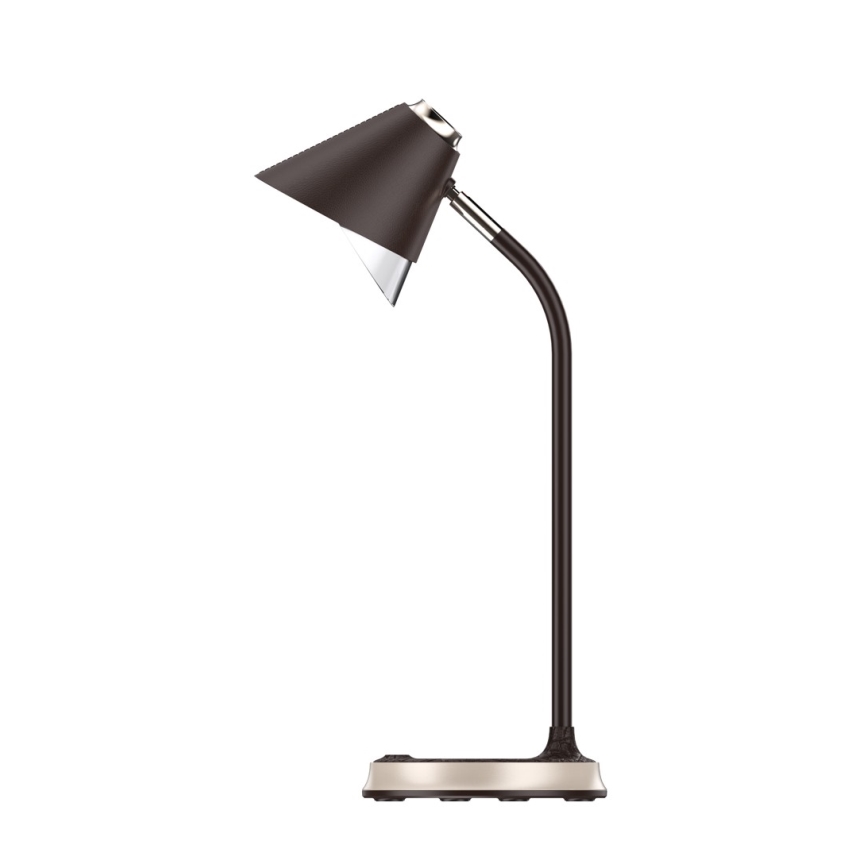 Candeeiro de mesa LED com regulação e carregamento sem fios FINCH LED/9W/12/230V castanho/dourada